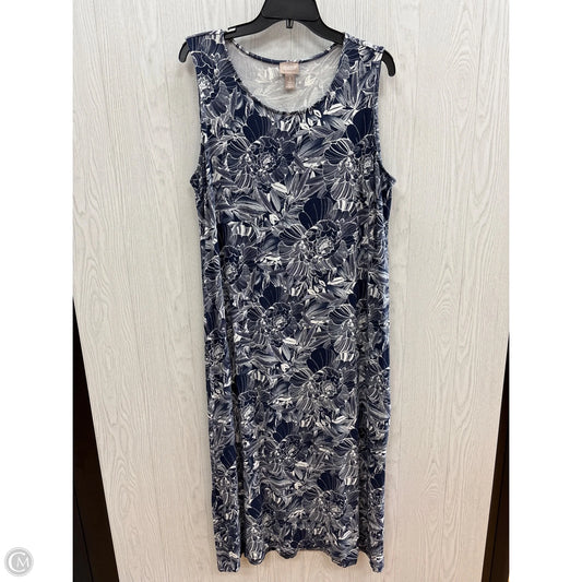 Dress Casual Maxi By Chicos In Floral Print, Size: Xl