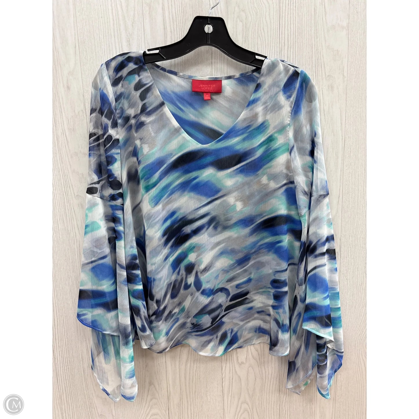 Top Long Sleeve By Jennifer Lopez In Blue, Size: Xs